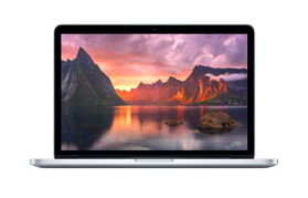 MacBook Pro 13-inch Retina, Dual-Core Intel Core i5 2,6 GHz (Turbo Boost up to 3,1 GHz), 8 GB (2DIMMs) 1600MHz DDR3, 256GB SSD