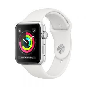 Watch Series 3 Aluminum Cellular (42mm), Silver, White Sport Band