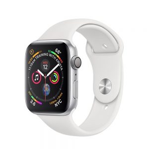 Watch Series 4 Aluminum (44mm), Silver, White Sport Band