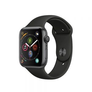 Watch Series 4 Aluminum (40mm), Silver, Black Sport Band