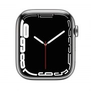 Watch Series 7 Steel Cellular (41mm), Silver, White Sport Band