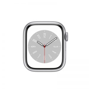 Watch Series 8 Aluminum Cellular (45mm), Silver, White Sport Band