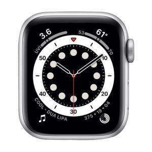 Watch Series 6 Aluminum (44mm), Silver, Black Sport Band
